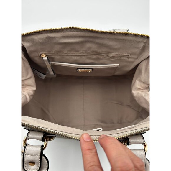 Aldo Satchel Bag Women’s Taupe Beige Faux Leather Croc Embossed NWOT Work Bag - Picture 6 of 11